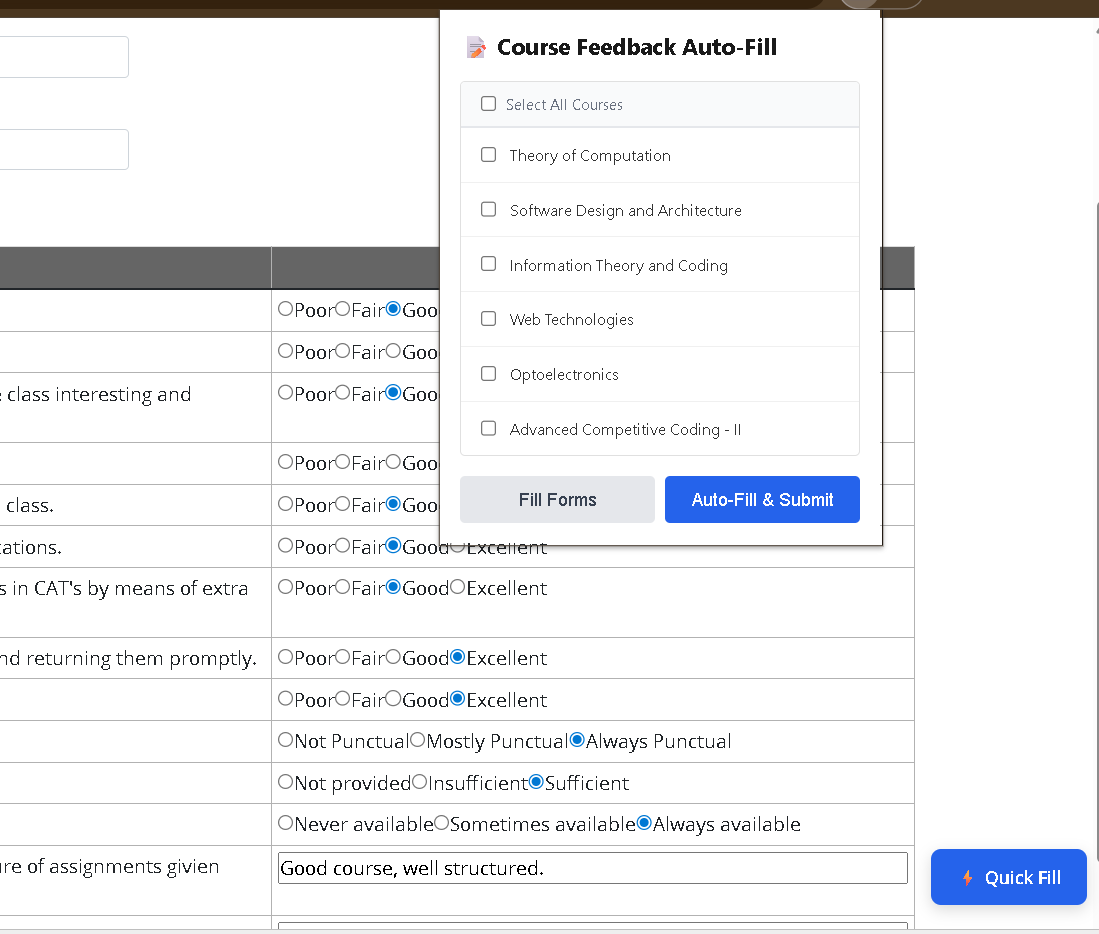 Step 2 reference screenshot showing feedback form autofill flow